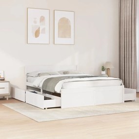 Letto senza materasso bianco 140x200 cm legno massello di pino