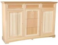 Credenza 2 porte 6 cassetti legno grezzo 170x46x116 - Mobili 2G