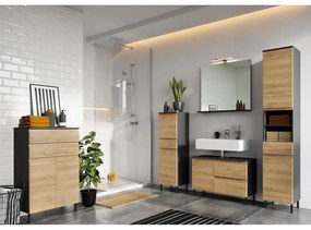 Mobile bagno alto grigio scuro in rovere 34x120 cm Salinas - Germania