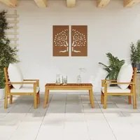 Set Mobili da Giardino 3pz con Cuscini Legno Massello di Acacia 3211807