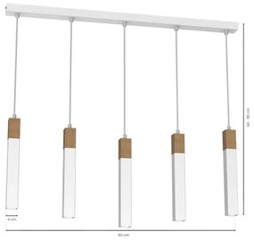 Lampadario su corda SOLO 5xGU10/MR11/40W/230V bianco