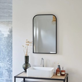 Tikamoon - Specchio rettangolare in metallo nero Nordic 80x50 cm