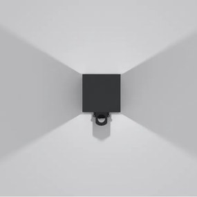Brilagi - Lampada da parete per esterni CUBE LED con sensore, 6 W, 230 V, nera