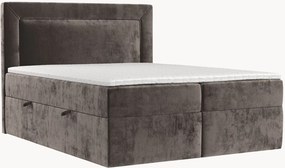 Letto boxspring in ciniglia fatto a mano con contenitore Imagine, H3