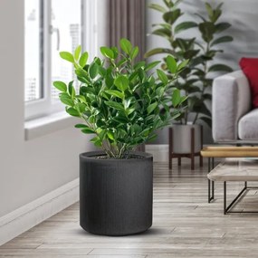 Vaso in resina da esterno interno tondo cilindrico d.36x35h Modigliani Grigio