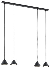 Sospensione Minimal Skadi 4 Luci In Acciaio Nero