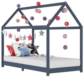 Giroletto Per Bambini Grigio İn Massello Di Pino 90x200 Cm /