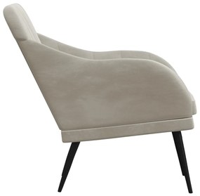 Poltrona grigio chiaro 63x76x80 cm velluto