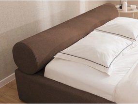 Letto matrimoniale imbottito marrone con contenitore con rete inclusa 200x200 cm Cille – Ropez
