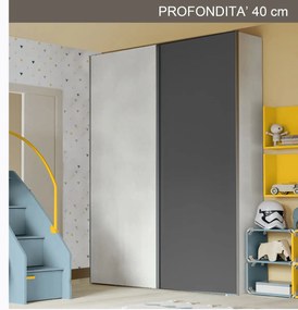 Armadio Profondità 40cm Scorrevole 2 ante Free 15 colorazioni