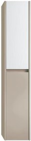 Colonna per mobile bagno Niwa 2 ante P 27 x L 30 x H 160 cm laccato opaco sabbia con vetro bianco