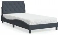 Letto con Materasso Grigio Scuro 100x200 cm in Velluto 3208641