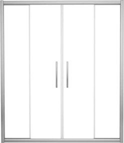 Porta doccia scorrevole L 145-150 cm x H 195 cm per nicchia in vetro trasparente SP. 8 mm, profilo lucido cromo, serie Namara