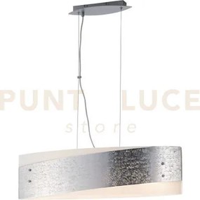 Lampadario a sospensione paris bianca e silver 4 luci attacco e27 7...