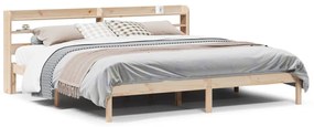 Letto Senza Materasso 200x200 Cm İn Legno Massello Di Pino /