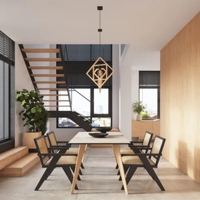 Sollux SL.1757 - Lampadario a sospensione con filo CARO 1xE27/15W/230V faggio