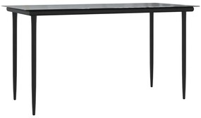 Set da pranzo da giardino 5 pz con cuscini in polyrattan grigio