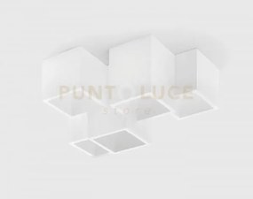 Heraea lampada da soffitto 5 luci in gesso bianco attacco gu10 24x33cm