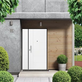 Porta blindata YALE Seal +30s L 90 x H 210 cm in PVC bianco, apertura spingere a destra, falso telaio incluso