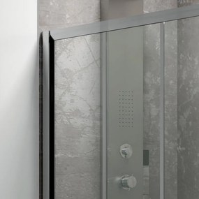 Porta box doccia 125cm vetro trasparente K050 - KAMALU
