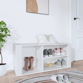 Scarpiera Bianco 100x35x45 Cm İn Legno Multistrato /