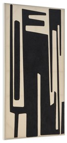Kave Home - Quadro astratto Salmi in lino beige e nero 210 x 110 cm