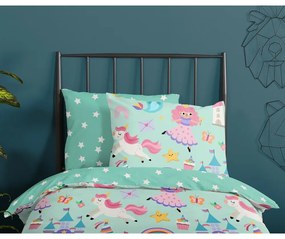 Set copripiumino e federa da bambini color menta in cotone per culla 100x135 cm Fantastic – Good Morning