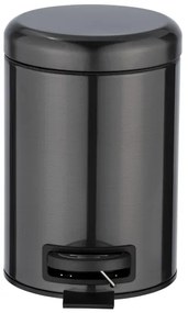 WENKO 24035100 - Cestino LEMAN 17x25 cm acciaio inossidabile/nero