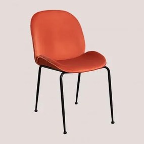 Confezione da 4 sedie da pranzo Pary in velluto Rosso Mattone & - Sklum