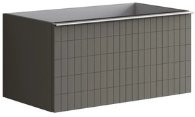 Mobile da bagno sospeso sotto lavabo L 80 x H 40 x P 45.5 cm grigio laccato opaco, 1 cassetto Pixel grid