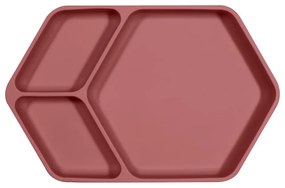 Piatto per bambini rosso in silicone 16x25 cm – Kindsgut