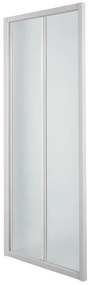 Porta doccia pieghevole Plumin, L 70 cm x H 185 cm x SP 4 mm, profilo bianco, vetro smerigliato