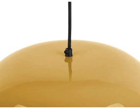 Lampada a sospensione color senape con paralume in metallo ø 50 cm Waved - Leitmotiv