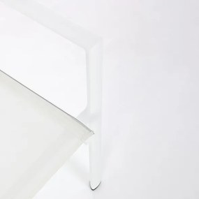 Set 4 Sedie Da Esterno Bianche In Alluminio E Textilene Con Braccioli Konnor Bizzotto