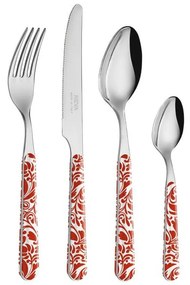 Set 24 Pezzi Posate Moderne - Vintage Rosso