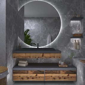 Specchio a mezzaluna con luce LED E6