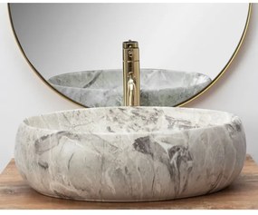 REA-U1020 - Lavabo da appoggio LINDA 34x48,5 cm ceramica/effetto pietra