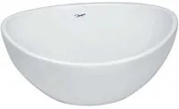 Lavabo da appoggio ovale in ceramica bianca lucida cm 42,5x34