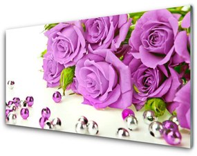 Quadro vetro acrilico Fiori di rose 100x50 cm