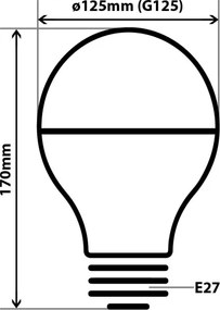 Lampadina LED DECOR MIRROR G125 E27/12W/230V oro