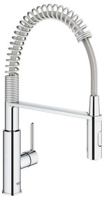 Rubinetto da cucina con doccetta a collo di cigno Get Clova argento cromato lucido GROHE