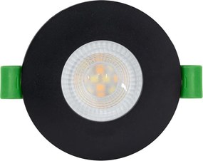 Faro LED da incasso 6W Dimmerabile CCT Foro ø70mm IP44 - Nero Colore Bianco Variabile CCT