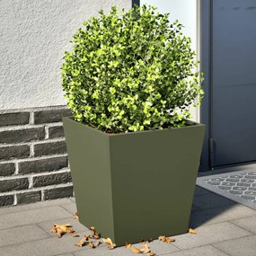 Fioriere Da Giardino 2 Pz Verde Oliva 40x40x40 Cm İn Acciaio /