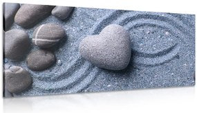 Quadro su tela – Cuore di pietra su sfondo sabbioso
