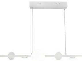 Lampadario Design Afrodite dorato paralume bianco 6x G9