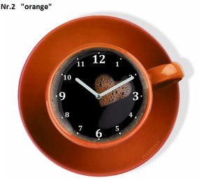Orologio da cucina a forma di tazzina di caffè Arancia