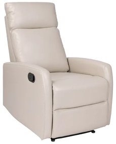 Poltrona relax manuale reclinabile in ecopelle BEIGE