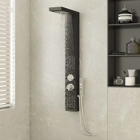 Pannello Doccia İn Alluminio Nero /