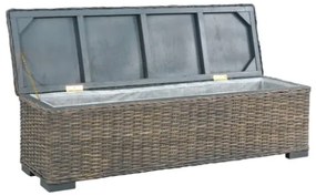 Scatola Portaoggetti 120 cm Grigia Rattan Kubu e Massello Mango