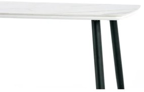 Tavolo da pranzo ALARA, finitura effetto marmo bianco/nero